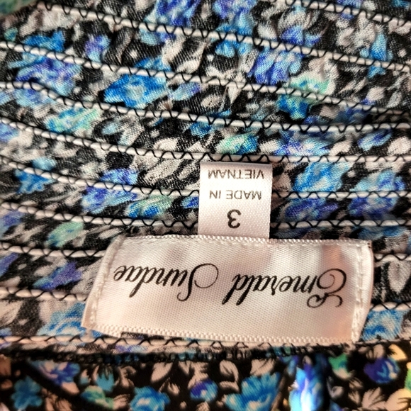 Emerald Sundae Blue Floral Ruffle Tank Top - Picture 5 of 6